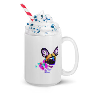 Wild Dog White glossy mug